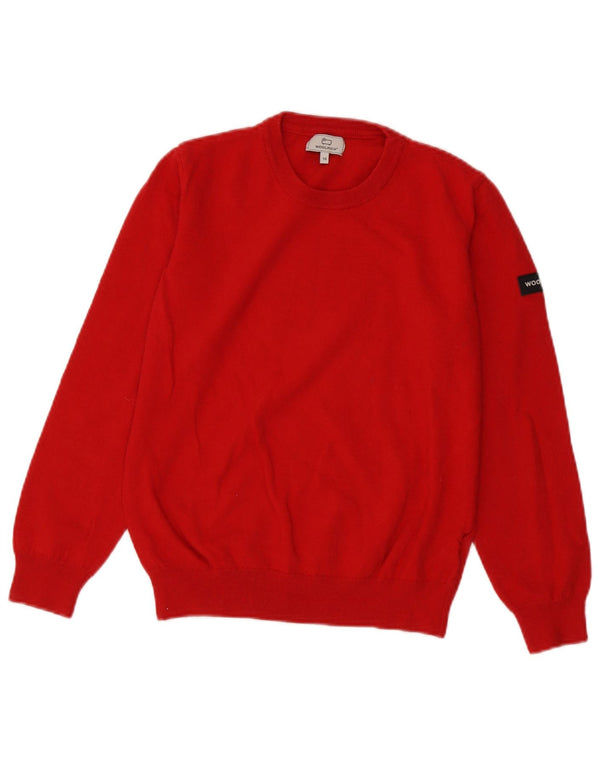 Woolrich Girls Crew Neck Jumper Sweater 15-16 År Rød Bomuld