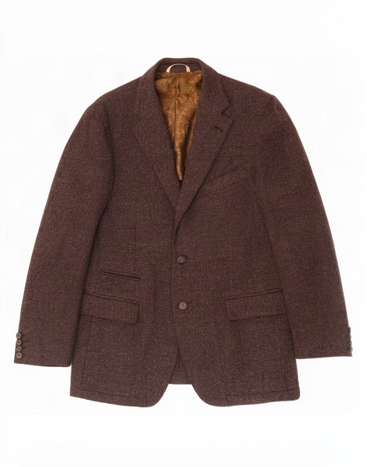 Fabio Inghirami Herre 2-knaps blazerjakke IT 54 2XL Brun Virgin Wool