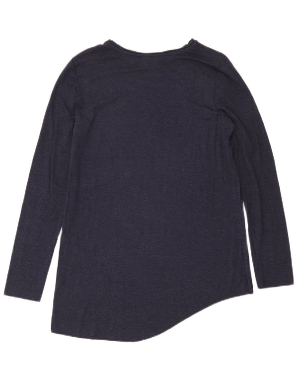 Zara Dame Trafaluc Top Langærmet UK 10 Small Navy Blue Flecked