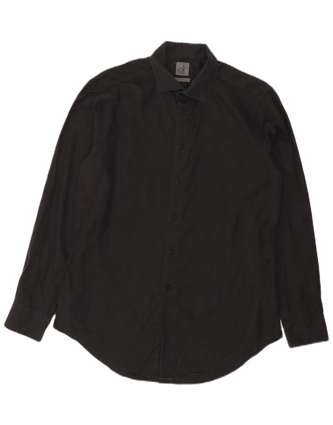 Calvin Klein Herre NON - IRON Shirt Størrelse 16 1/2 Stor sort nålestribe