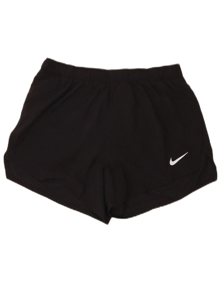 Nike Dame Dri Fit sportsshorts UK 14 Medium Sort Polyester