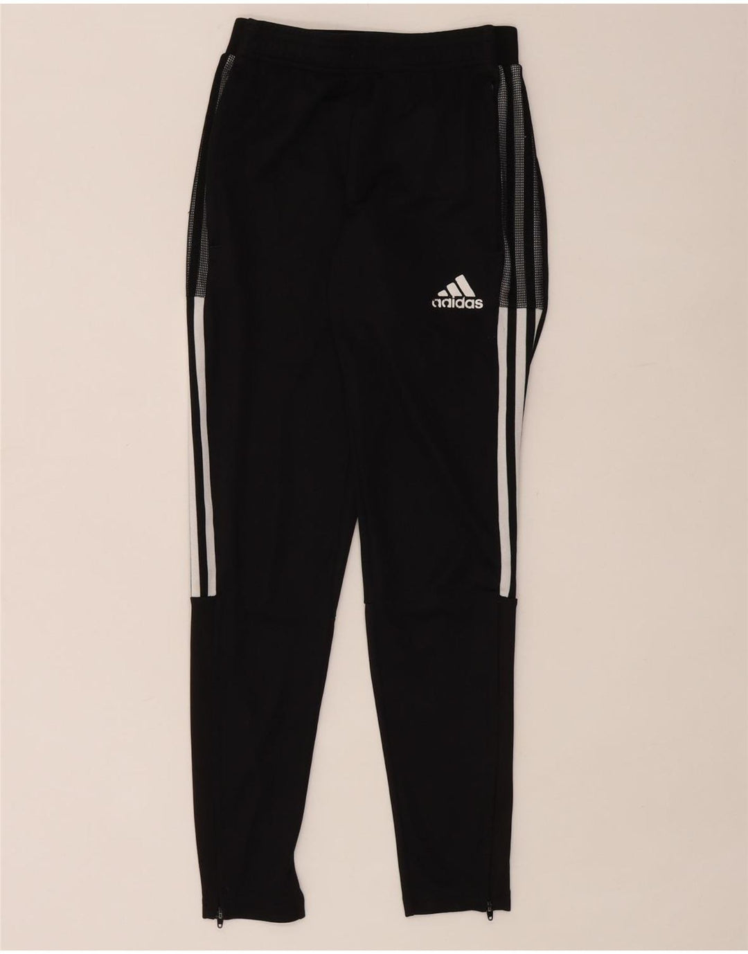 Adidas træningsbukser til kvinder UK 4/6 XS sort stribet polyester