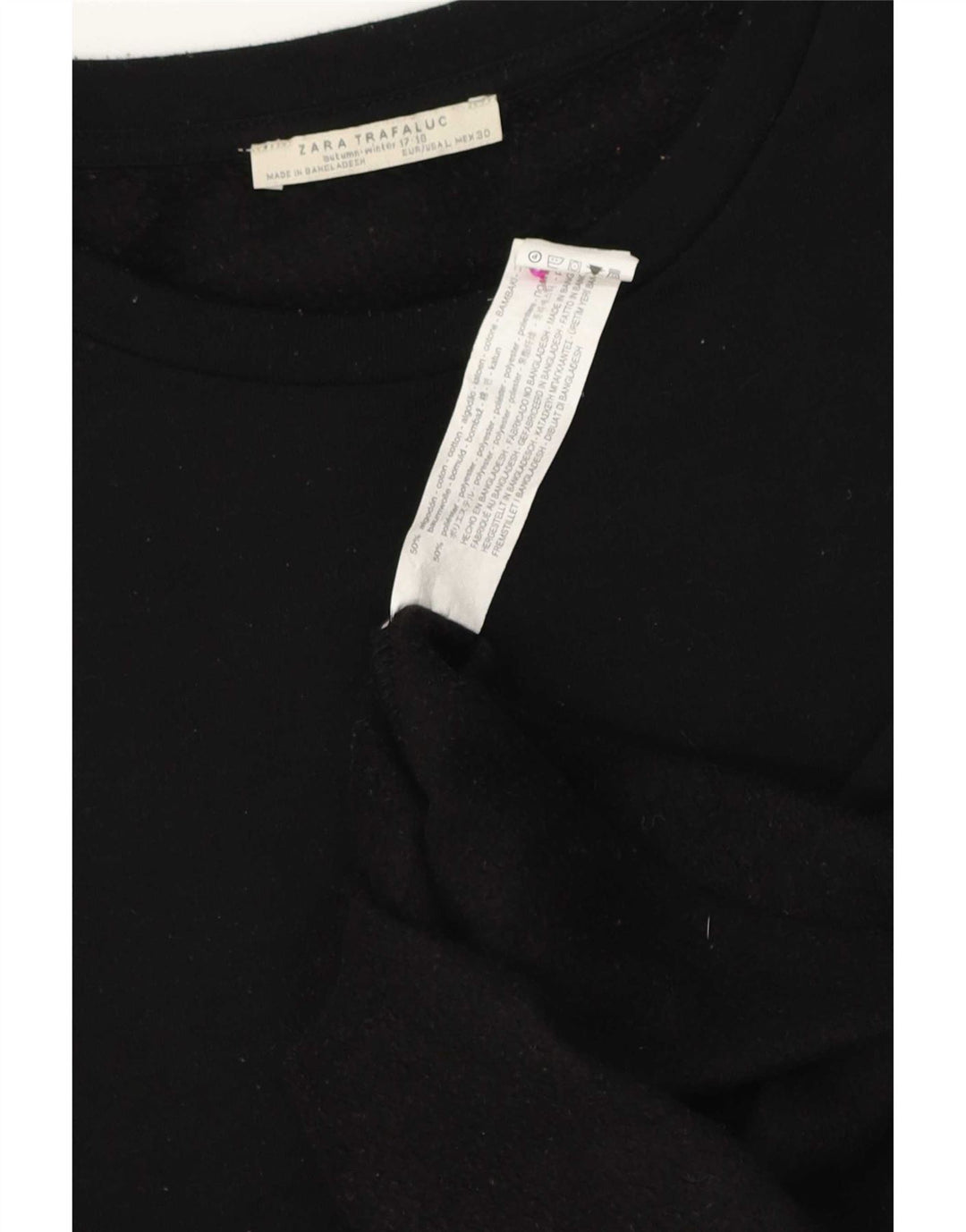 Zara Dame Trafaluc Oversized bluse Top UK 16 Stor Sort Bomuld