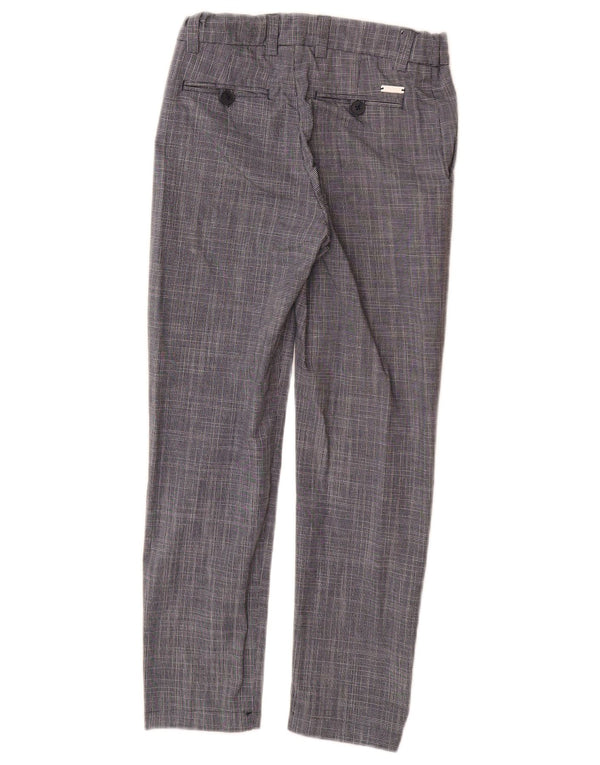 Hugo Boss drenge slim fit chinobukser 7-8 år W22 L22 marineblå ternet