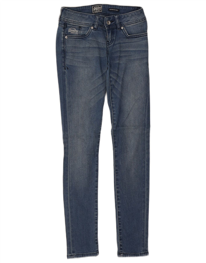 SUPERDRY Dame Super Skinny Jeans W26 L30 Blå Bomuld