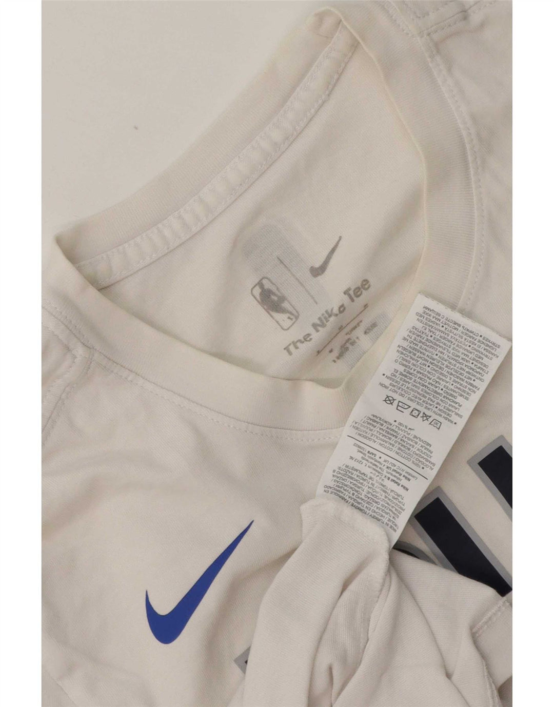 Nike Herre Dallas Mavericks Grafisk T-Shirt Top Medium Hvid Bomuld