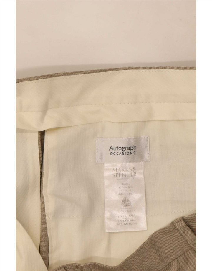 Marks & Spencer Herre Autograph Straight Suit Bukser W42 L33 Beige