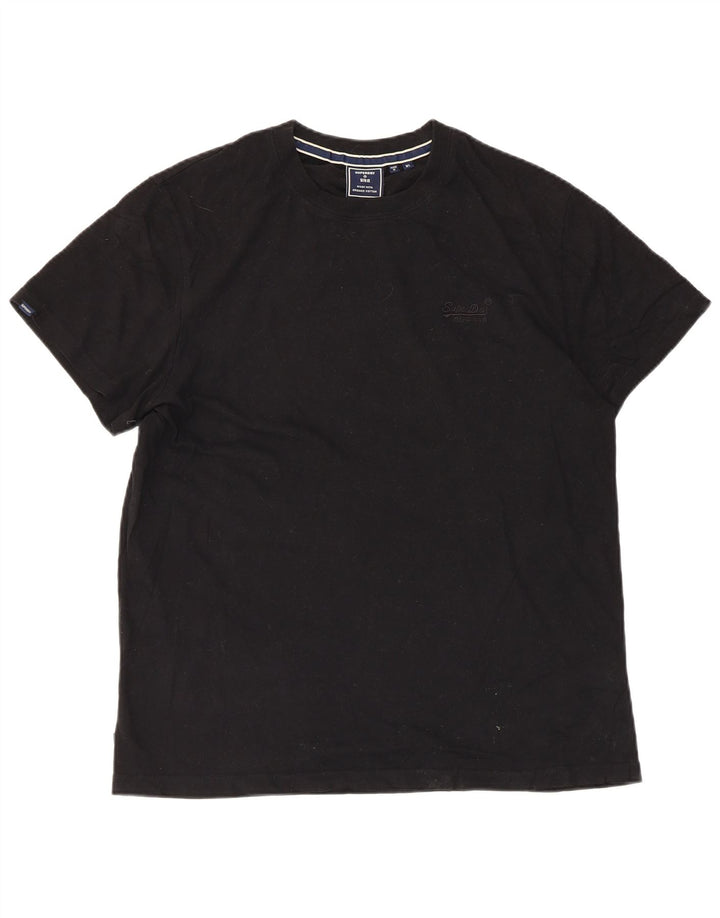 Superdry T-shirt top til mænd XL sort bomuld
