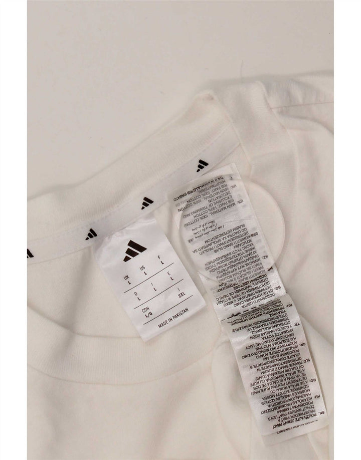 Adidas Herre T-Shirt Top Stor Hvid Bomuld