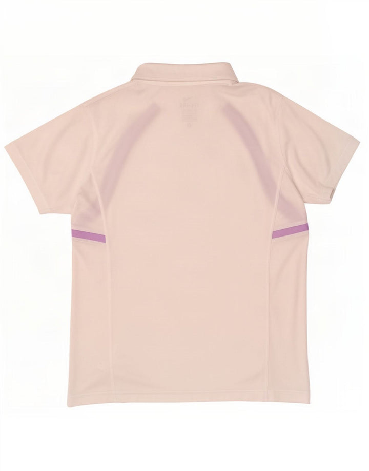 Nike Dame Dri Fit Polo shirt UK 12/14 Medium White Polyester