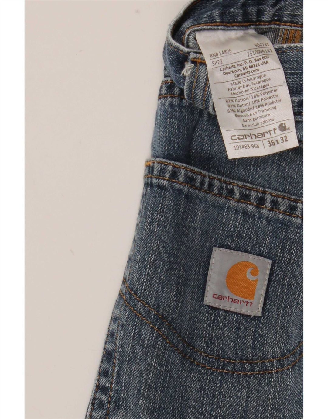 Carhartt Straight Jeans til mænd W36 L32 blå bomuld