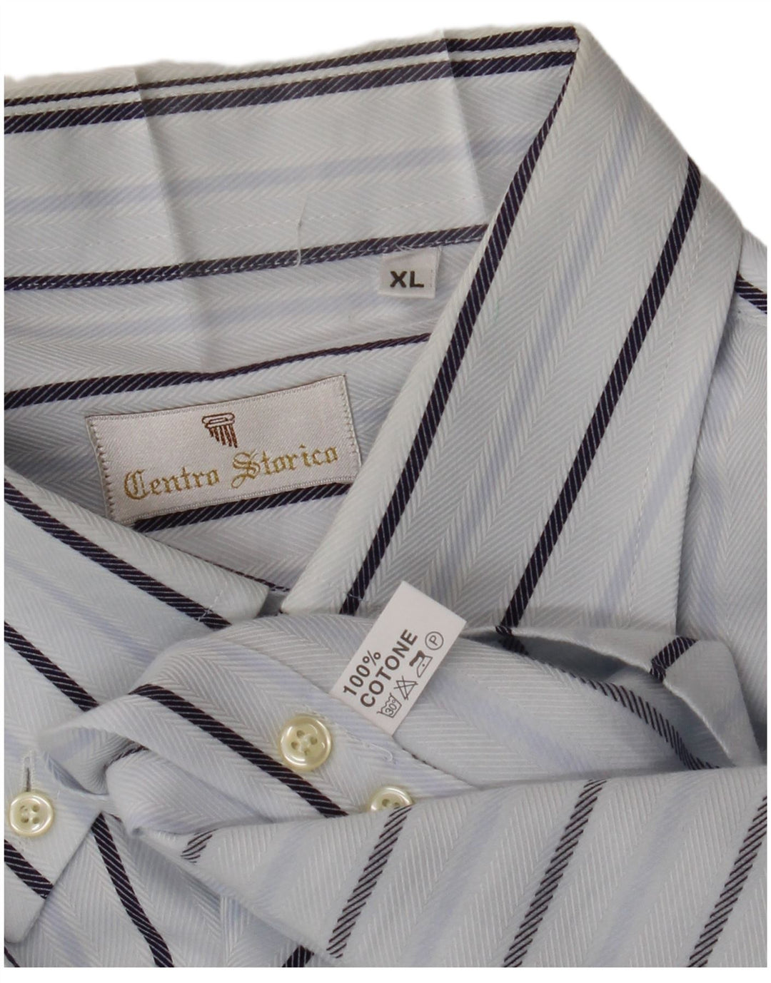 VINTAGE herreskjorte XL hvid nålestribet bomuld