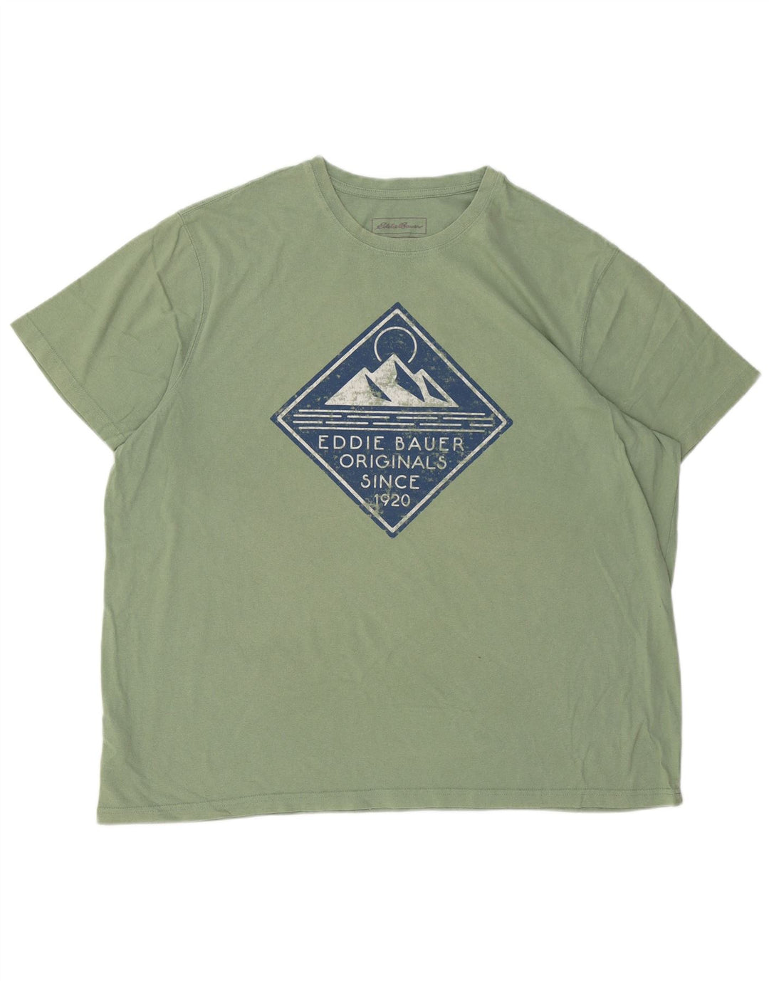 EDDIE BAUER Herre Grafisk T-Shirt Top 2XL Grøn Bomuld