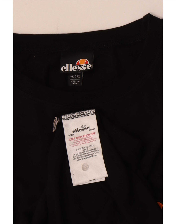 Ellesse Herre Grafisk T-Shirt Top 4XL Sort Bomuld