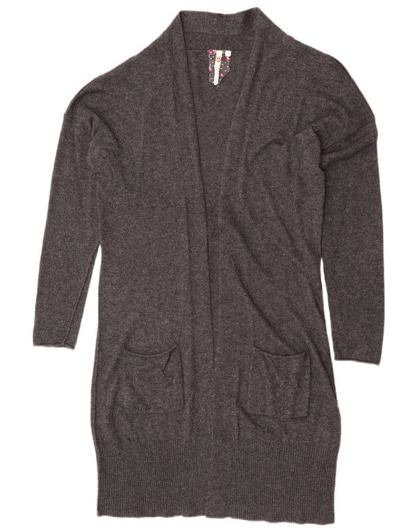 White Stuff Womens Longline Open Cardigan Sweater UK 14 Medium Grey Viscose