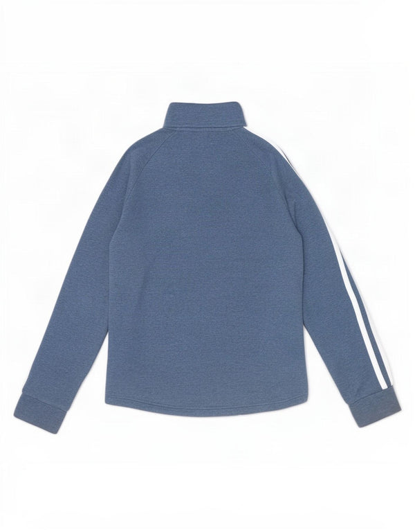 Adidas sweatshirt med lynlås til kvinder UK 4/6 XS blå bomuld