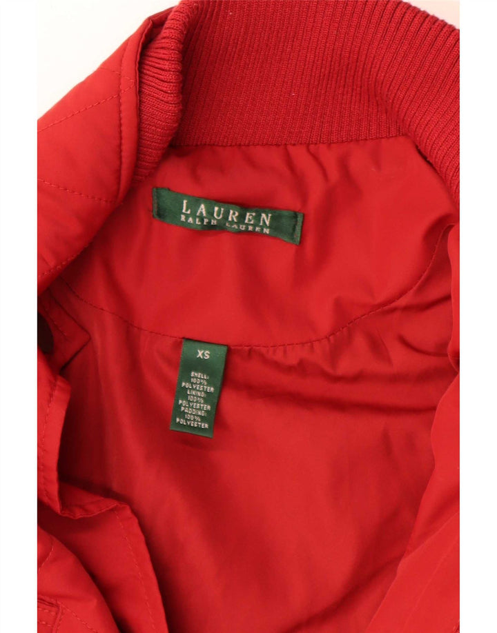 Ralph Lauren Quiltet overfrakke til kvinder UK 6 XS Rød Polyester