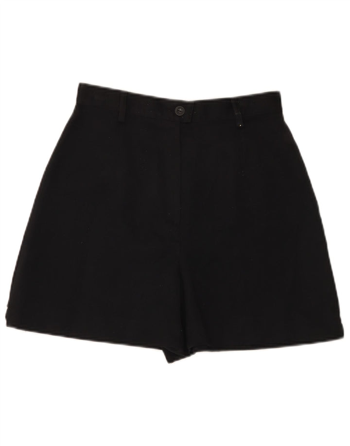 Vintage kvinders højtaljede fritidsshorts Small W26 sort polyester