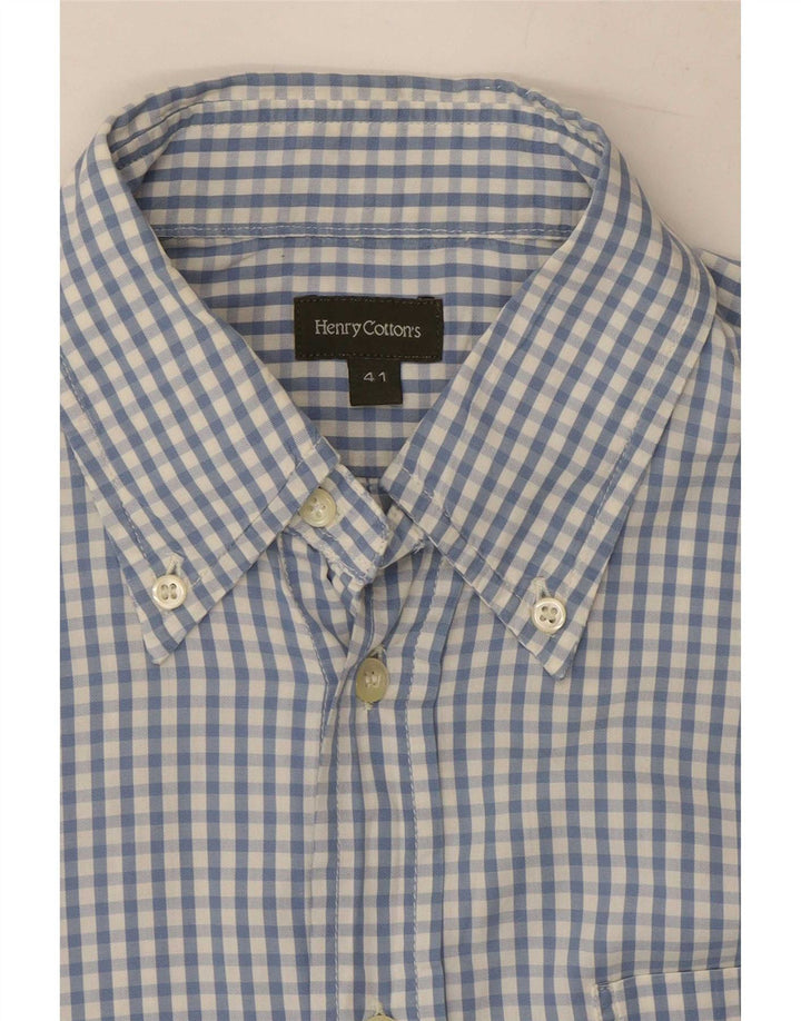 Henry Cottons herreskjorte str. 41 Large Blue Gingham