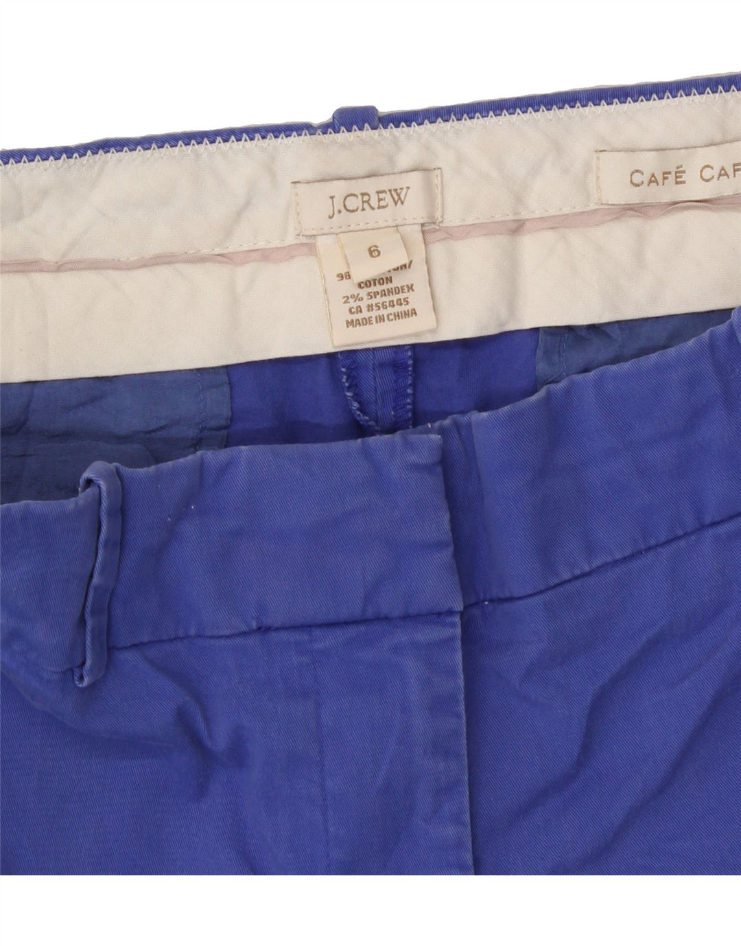 J. CREW Womens Slim Capri Trousers US 6 Medium W32 L25 Blue Cotton Vintage J. Crew and Second-Hand J. Crew from Messina Hembry 