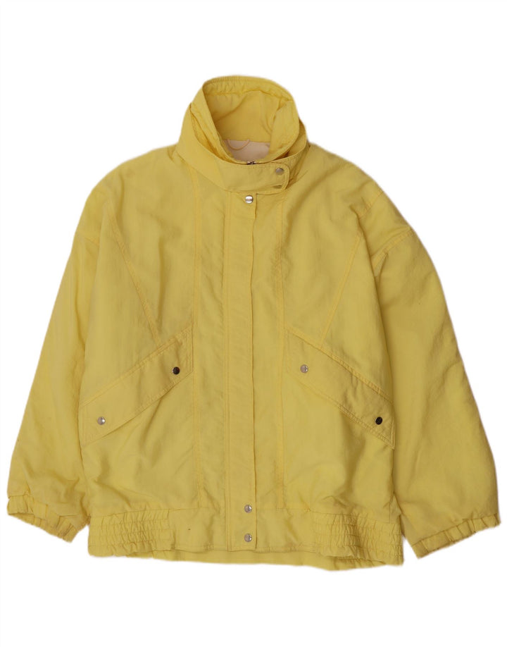 Vintage Dame Oversized Windbreaker Jacket EU 44 XL Gul Polyamid