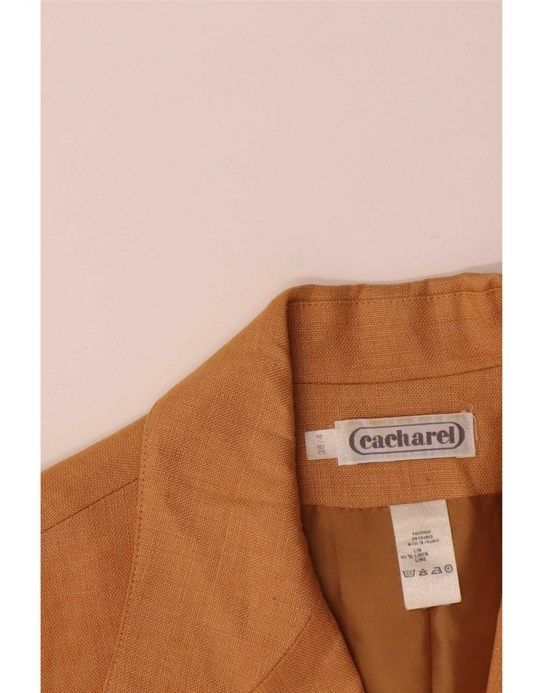 Cacharel Dame 4-knaps blazerjakke EU 36 Small Beige Linen