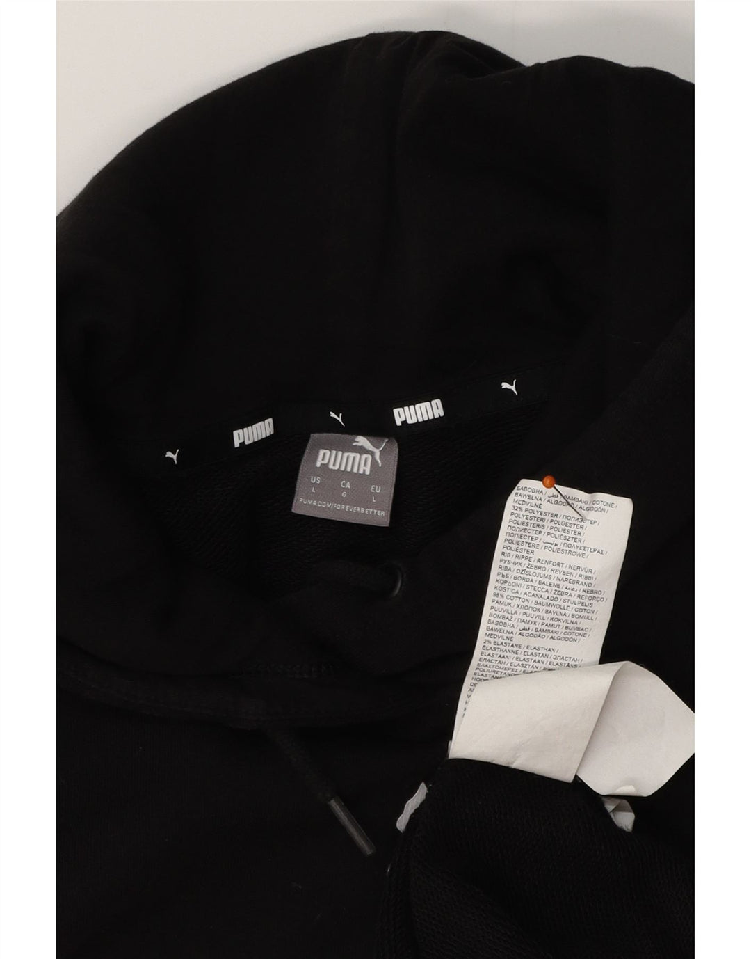 PUMA Grafisk hættetrøje til kvinder UK 16 Stor sort bomuld