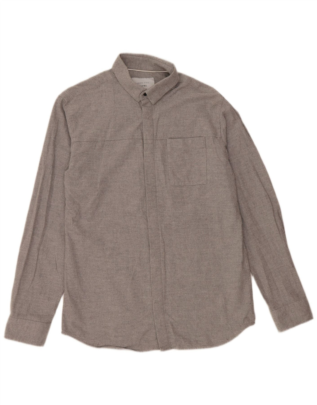 JACK & JONES Herre Regular Fit Flanelskjorte Medium Grå Bomuld