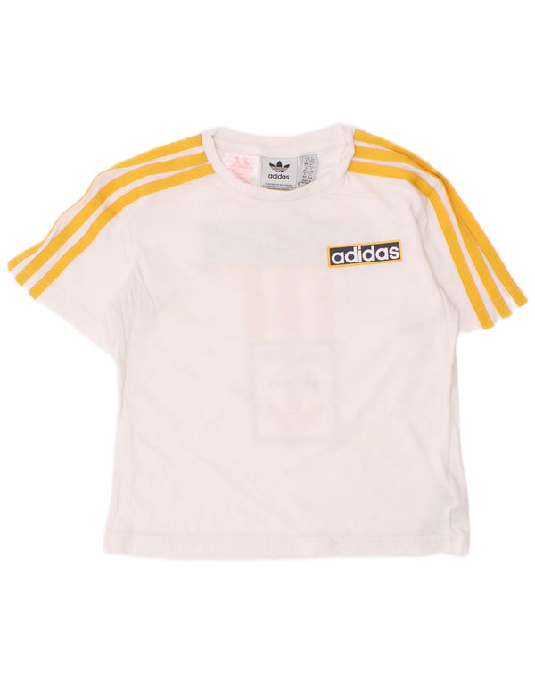 Adidas drenge grafisk t-shirt top 3-4 år hvid bomuld
