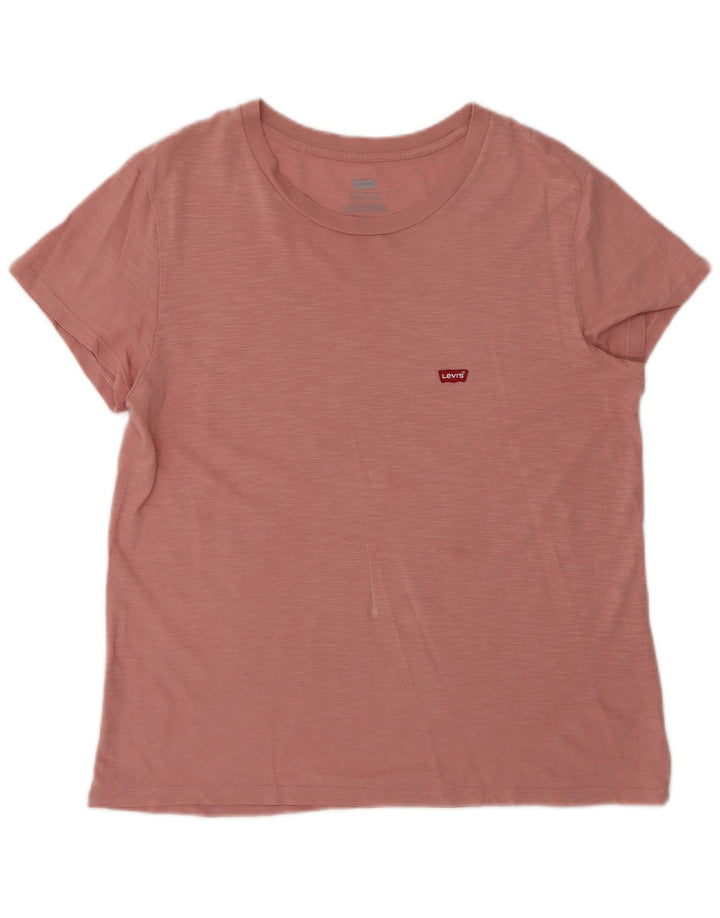 Levi's Dame T-Shirt Top UK 14 Medium Pink Flecked