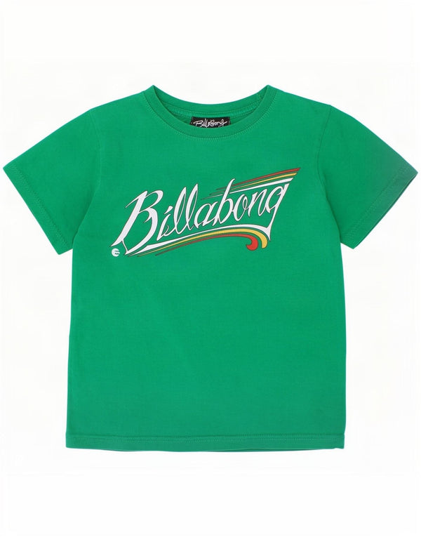 Billabong Boys Grafisk T-Shirt Top 5-6 år Grøn Bomuld