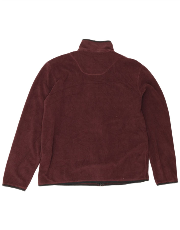 Marks & Spencer Fleecejakke til mænd UK 40 Large Burgundy Polyester