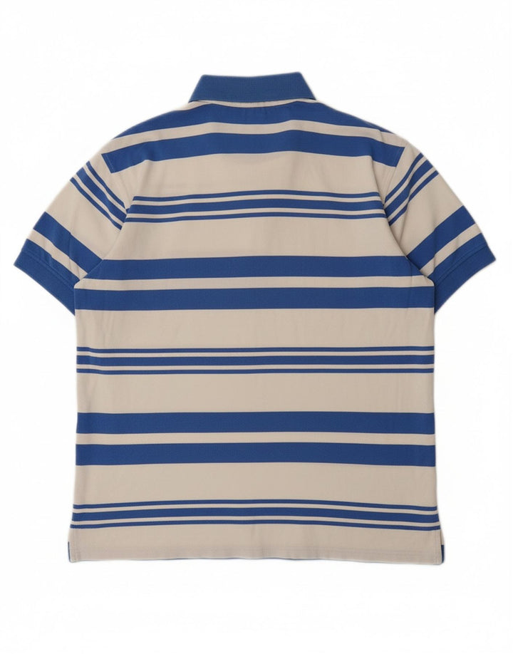 TOMMY HILFIGER Mens Polo Shirt Medium Blue Striped Cotton Vintage Tommy Hilfiger and Second-Hand Tommy Hilfiger from Messina Hembry 