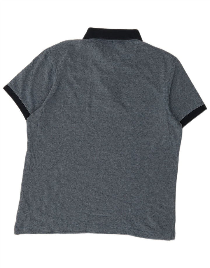 Barbour Poloshirt til mænd Large Navy Blue Colourblock Bomuld