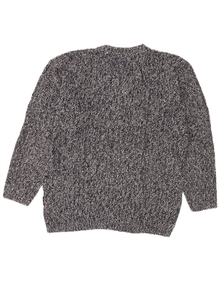 Lotto Herre V-hals trøje Sweater Large Navy Blue Flecked Acryl