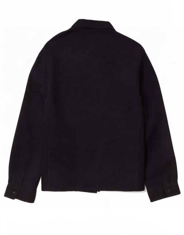 Zara Herre Slim Fit Bomber Jacket UK 38 Medium Navy Blue Polyester
