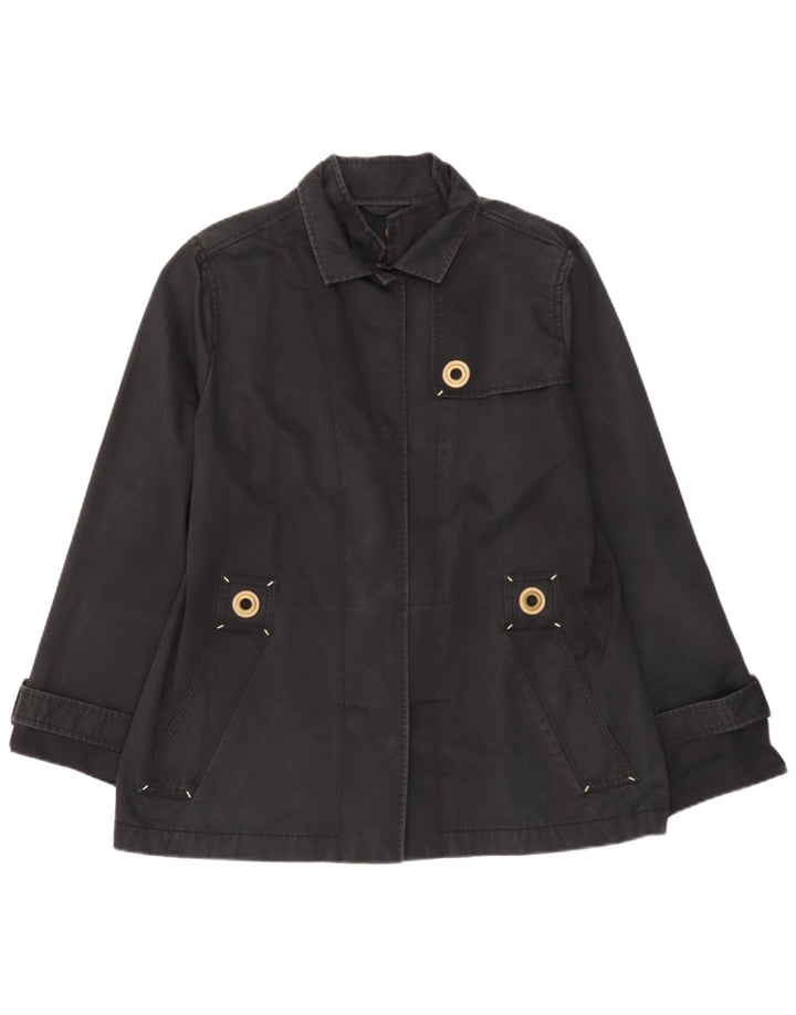 Fay Womens Utility Jacket UK 22 2XL Sort Bomuld