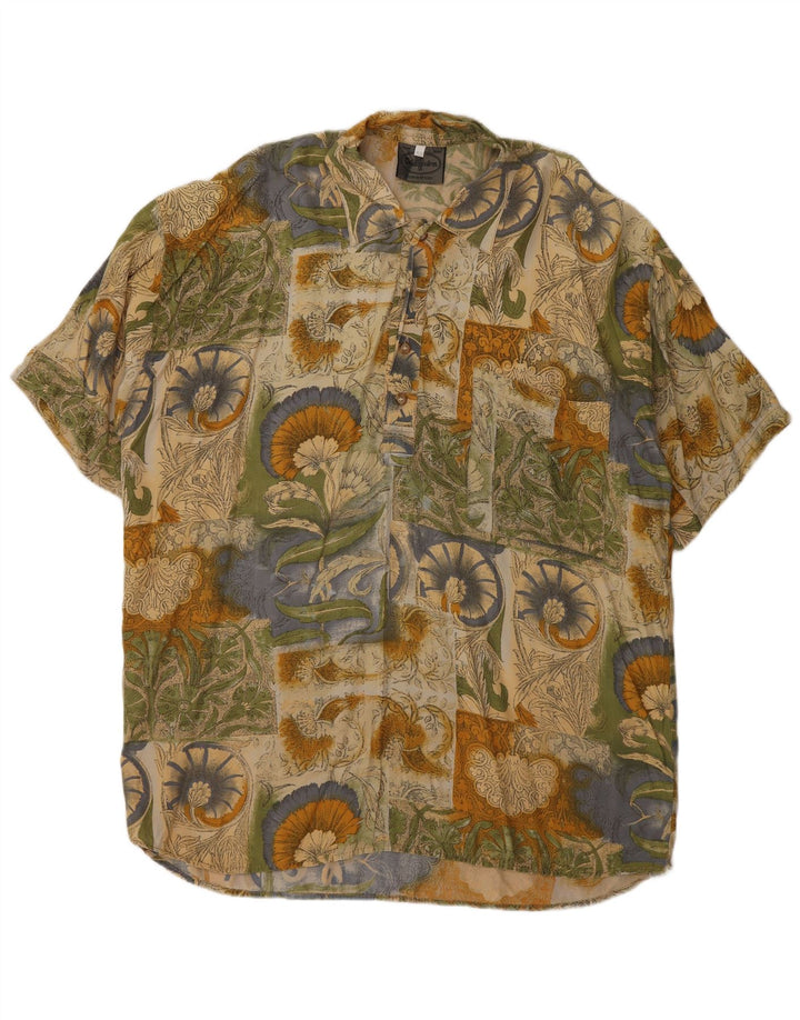 Vintage Herre Pullover Shirt IT 52 Stort flerfarvet patchwork