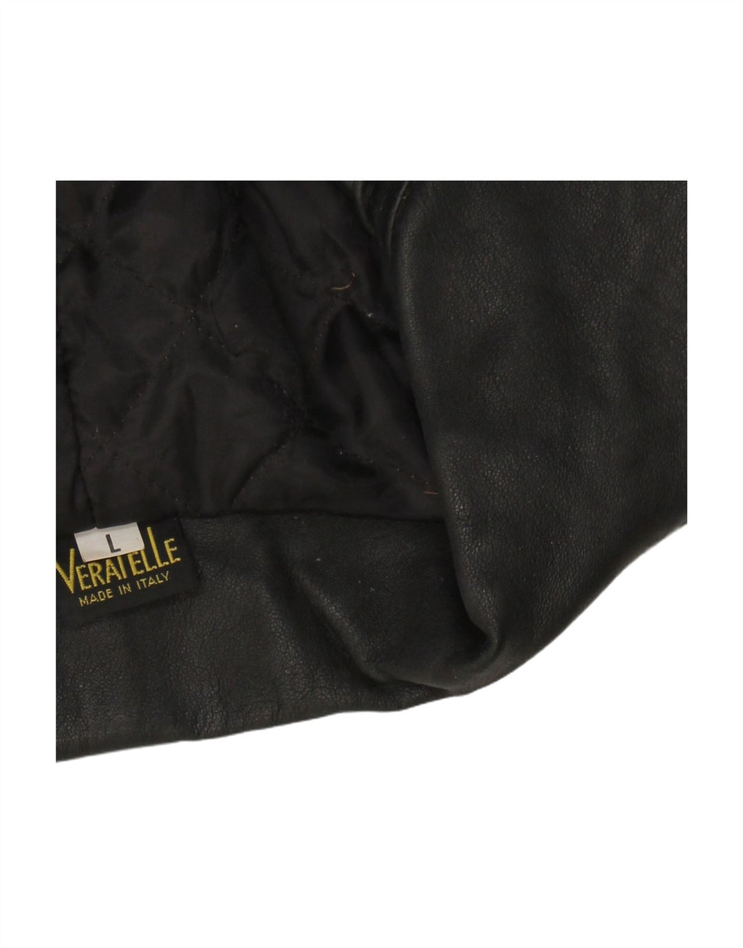 VINTAGE Womens Leather Coat UK 14 Large Black Leather