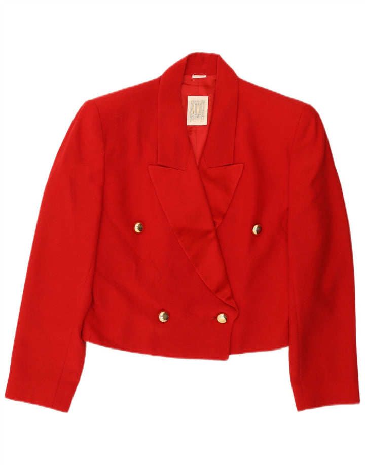 Ferre Dame Crop Double Breasted Blazer Jacket UK 14 Medium Red
