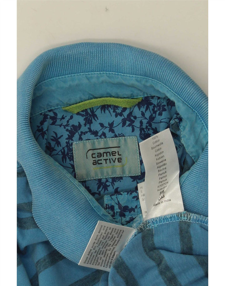 Camel Active Polo Shirt til mænd Stor blå stribet bomuld
