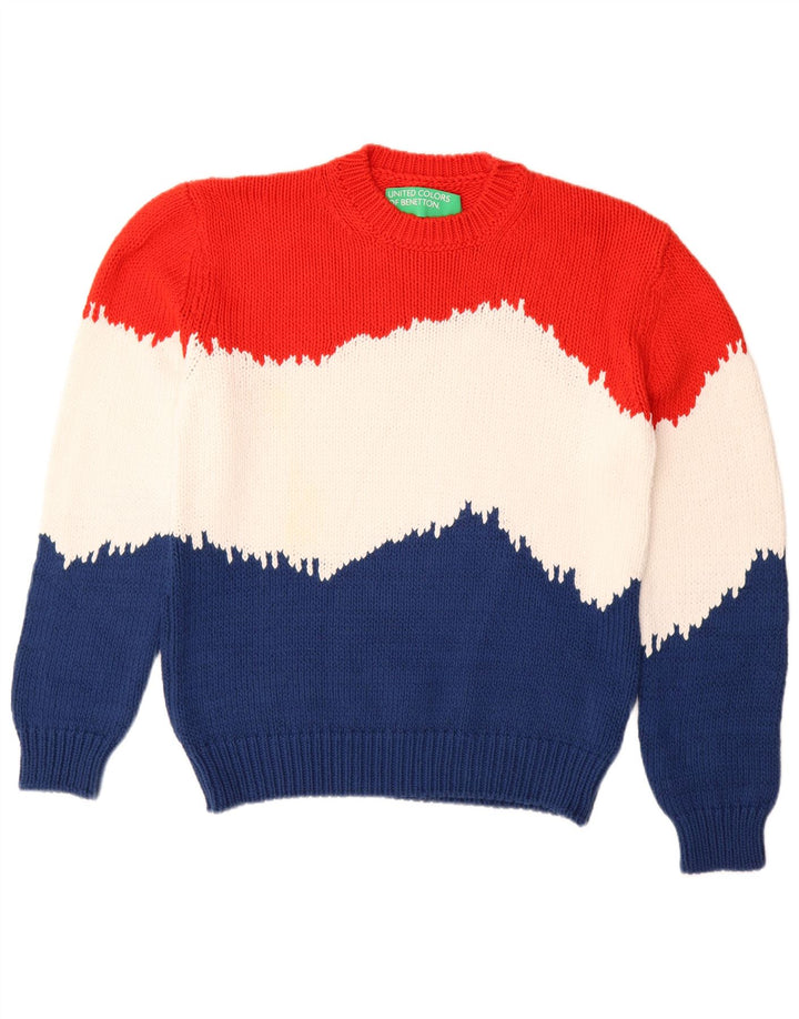 BENETTON Dame sweater med rund hals DK 14 Medium Flerfarvet