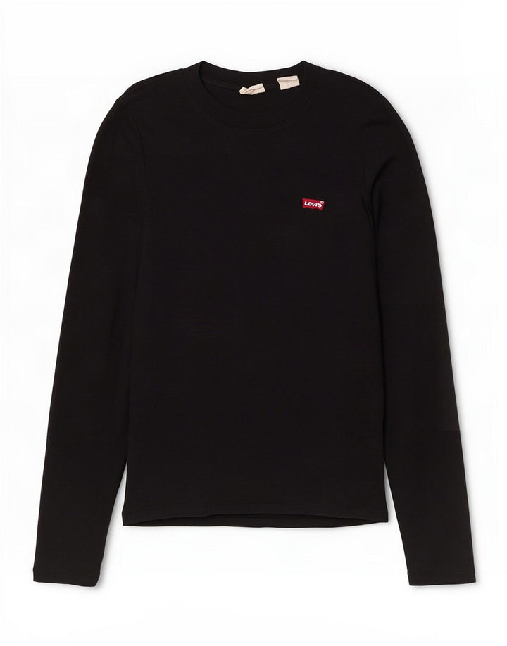 Levi's Dame Top Langærmet UK 10 Small Black Bomuld