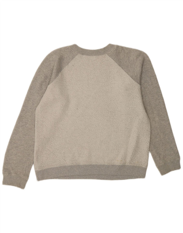 Jack Wills Womens Crop Sweatshirt Jumper UK 12 Medium Grey Bomuld