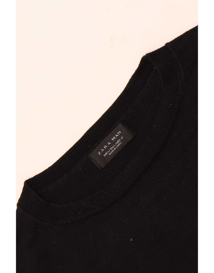 Zara Herre Boat Neck Jumper Sweater Large Sort