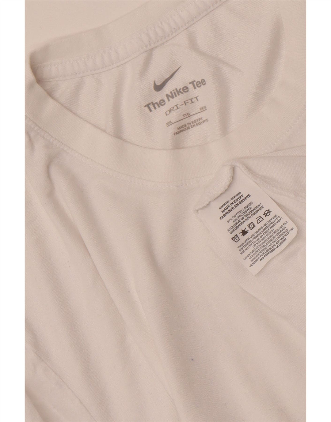 NIKE herre Dri Fit T-shirt top 2XL hvid bomuld
