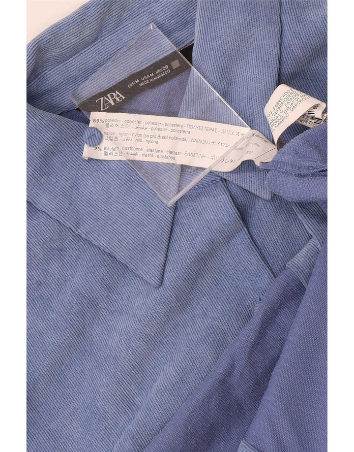 Zara Womens Overshirt Oversized skjorte UK 14 Medium Blue Polyester