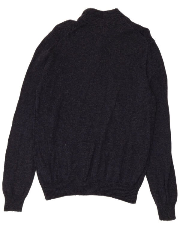 Marks & Spencer Herre sweater med lynlåshals Medium Navy Blue Flecked