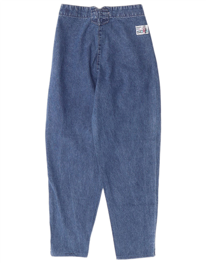 VINTAGE Højtaljede koniske jeans til kvinder W24 L26 blå bomuld