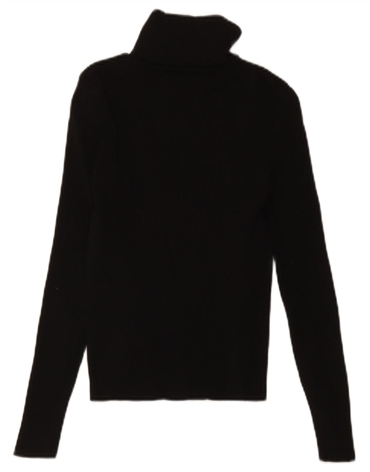 Zara Dame Roll Neck Jumper Sweater UK 8 Small Black Polyamide